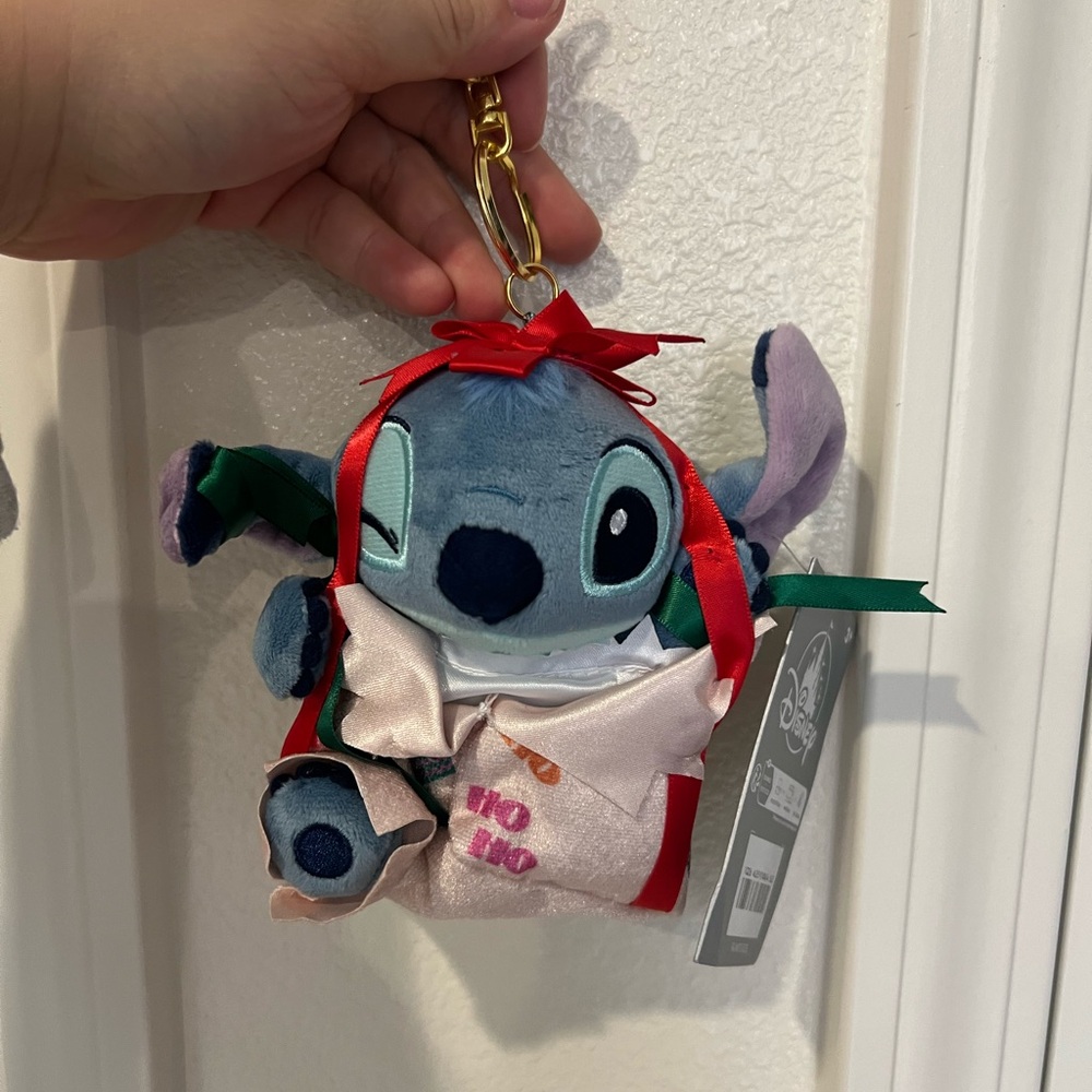 Disney Stitch Christmas Plush Keychain